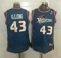 Wholesale Cheap Men's Detroit Pistons #43 Grant Long Teal Blue Hardwood Classics Soul Swingman Throwback Jersey