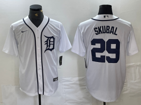 Cheap Men\'s Detroit Tigers #29 Tarik Skubal White Cool Base Stitched Jersey