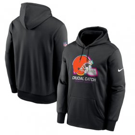 Men\'s Cleveland Browns Black 2024 Crucial Catch Club Pullover Hoodie