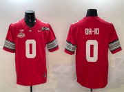 Cheap Men's Ohio State Buckeyes #0 OH-IO Red 2025 CFP Final With National Champions Patch F.U.S.E. Vapor Limited Stitched Football Jersey