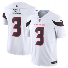 Cheap Men\'s Houston Texans #3 Tank Dell White 2024 Vapor F.U.S.E. Limited Stitched Jersey