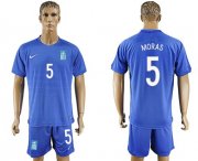 Wholesale Cheap Greece #5 Moras Away Soccer Country Jersey