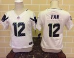 Wholesale Cheap Toddler Nike Seahawks #12 Fan White Stitched NFL Elite Jersey