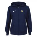 Wholesale Cheap Nike Minnesota Vikings Ladies Tailgater Full Zip Hoodie Blue