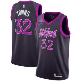 Wholesale Cheap Men\'s Minnesota Timberwolves #32 Karl-Anthony Towns Nike Purple 2019 Swingman Jersey City Edition