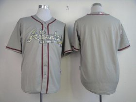 Wholesale Cheap Braves Blank Grey USMC Cool Base Stitched MLB Jersey