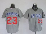 Wholesale Cheap Cubs #23 Ryne Sandberg Stitched Grey MLB Jersey