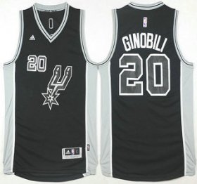 Wholesale Cheap Men\'s San Antonio Spurs #20 Manu Ginobili Revolution 30 Swingman 2015-16 New Black Jersey