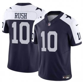 Cheap Men\'s Dallas Cowboys #10 Cooper Rush Navy White 2023 F.U.S.E. Thanksgiving Vapor Untouchable Limited Football Stitched Jersey