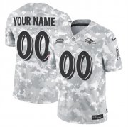 Men's Baltimore Ravens Active Player Custom 2024 F.U.S.E Arctic Camo Salute To Service Limited Stitched Football Jersey