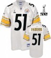 Wholesale Cheap Steelers #51 James Farrior White Super Bowl XLV Stitched NFL Jersey