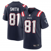 Cheap Men's New England Patriots #81 Jonnu Smith Navy Stitched Game Jersey