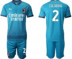 Wholesale Cheap Men 2020-2021 club AC milan away 2 blue Soccer Jerseys