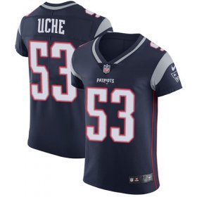 Wholesale Cheap Nike Patriots #53 Josh Uche Navy Blue Team Color Men\'s Stitched NFL Vapor Untouchable Elite Jersey