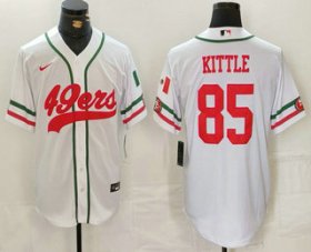 Men\'s San Francisco 49ers #85 George Kittle White Mexico Cool Base Stitched Baseball Jersey