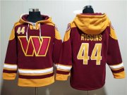 Wholesale Men's Washington Commanders #44 John Riggins Burgundy Lace-Up Pullover Hoodie