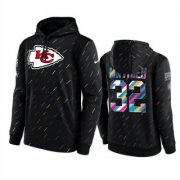 Wholesale Cheap Men's Kansas City Chiefs #32 Tyrann Mathieu 2021 Charcoal Crucial Catch Therma Pullover Hoodie