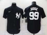 Wholesale Cheap Men's New York Yankees #99 Aaron Judge Black Stitched MLB Nike Cool Base Throwback Jersey