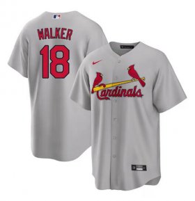 Cheap Men\'s St. Louis Cardinals #18 Jordan Walker Grey Cool Base Stitched Baseball Jersey