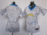 Wholesale Cheap Nike Chargers Blank Zebra Women's Stitched NFL Elite Jersey