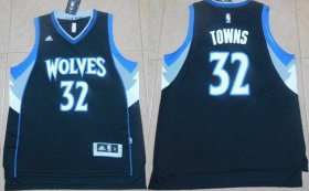 Wholesale Cheap Men\'s Minnesota Timberwolves #32 Karl-Anthony Towns Revolution 30 Swingman 2015 Draft New Black Jersey