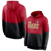 Wholesale Cheap San Francisco 49ers Nike Sideline Impact Lockup Performance Pullover Hoodie Scarlet Black