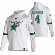 Wholesale Cheap Dallas Stars #4 Miro Heiskanen Adidas Reverse Retro Pullover Hoodie White