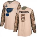 Wholesale Cheap Adidas Blues #6 Joel Edmundson Camo Authentic 2017 Veterans Day Stanley Cup Champions Stitched NHL Jersey