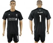 Wholesale Cheap Liverpool #1 Klopp Black Goalkeeper Soccer Club Jersey