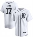 Cheap Men's Detroit Tigers #17 Jace Jung White 2024 Home Limited Stitched Baseball Jersey