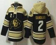 Cheap Men's Colorado Buffaloes #2 Shedeur Sanders Black Ageless Must Have Lace Up Pullover Hoodie