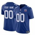 Cheap Men's New York Giants Active Player Custom Blue 2024 F.U.S.E. 100TH Season Patch Vapor Untouchable Limited Stitched Jersey