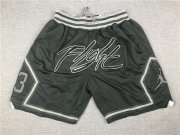 Wholesale Cheap Men's Chicago Bulls #23 Michael Jordan Grey Black Just Don Swingman Throwback Shorts