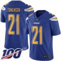 Wholesale Cheap Nike Chargers #21 LaDainian Tomlinson Electric Blue Men's Stitched NFL Limited Rush 100th Season Jersey