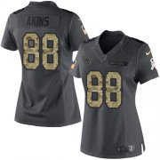 Wholesale Cheap Nike Texans #88 Jordan Akins Black Women's Stitched NFL Limited 2016 Salute to Service Jersey