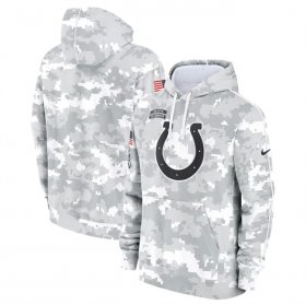 Men\'s Indianapolis Colts 2024 Arctic Camo Salute To Service Club Fleece Pullover Hoodie