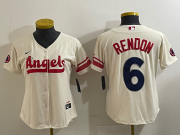 Cheap Women's Los Angeles Angels #6 Anthony Rendon Cream 2022 City Connect Cool Base Stitched Jersey