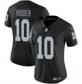 Cheap Women\'s Las Vegas Raiders #10 Desmond Ridder Black Vapor Stitched Jersey(Run Small)