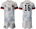 Wholesale Cheap Men 2021 European Cup Belgium away white 16 Soccer Jersey