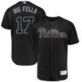 Wholesale Cheap Philadelphia Phillies #17 Rhys Hoskins Big Fella Majestic 2019 Players' Weekend Flex Base Authentic Player Jersey Black