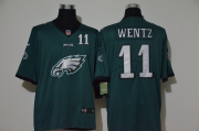 Wholesale Cheap Men's Philadelphia Eagles #11 Carson Wentz Midnight Green 2020 Big Logo Number Vapor Untouchable Stitched NFL Nike Fashion Limited Jersey