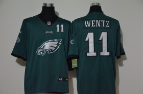 Wholesale Cheap Men\'s Philadelphia Eagles #11 Carson Wentz Midnight Green 2020 Big Logo Number Vapor Untouchable Stitched NFL Nike Fashion Limited Jersey