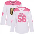 Wholesale Cheap Adidas Golden Knights #56 Erik Haula White/Pink Authentic Fashion Women's Stitched NHL Jersey