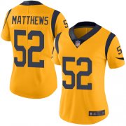 Wholesale Cheap Nike Rams #52 Clay Matthews Gold Women's Stitched NFL Limited Rush Jersey