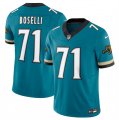 Men's Jacksonville Jaguars #71 Tony Boselli Teal 2024 F.U.S.E. Prowler Throwback Vapor Limited Football Stitched Jersey