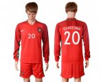 Wholesale Cheap Portugal #20 Quaresma Home Long Sleeves Soccer Country Jersey