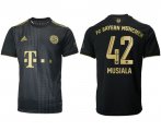 Wholesale Cheap Men 2021-2022 Club Bayern Munchen away aaa version black 42 Adidas Soccer Jersey