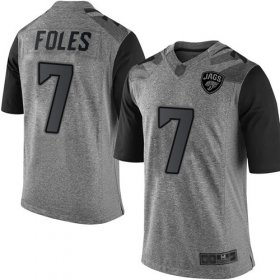 Wholesale Cheap Nike Jaguars #7 Nick Foles Gray Men\'s Stitched NFL Limited Gridiron Gray Jersey