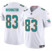 Cheap Men's Miami Dolphins #83 Malik Washington White 2024 F.U.S.E Vapor Limited Stitched Football Jersey