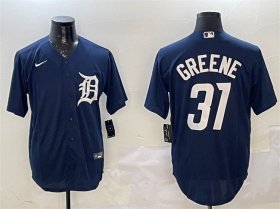 Cheap Men\'s Detroit Tigers #31 Riley Greene Navy Cool Base Stitched Baseball Jersey